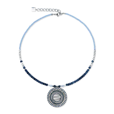 Coeur De Lion Halskette Amulett Modern Future Silber-blau In Silver