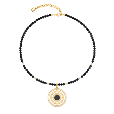 Coeur De Lion Halskette Amulett Modern Icon Noir Gold