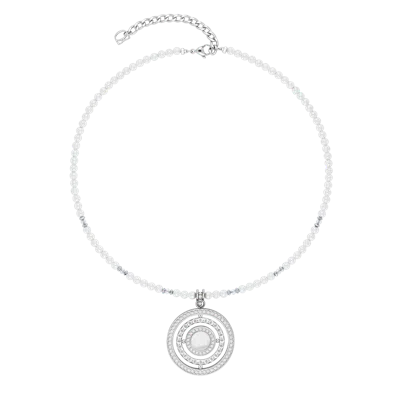 Coeur De Lion Halskette Amulett Modern Icon Pearl Silber