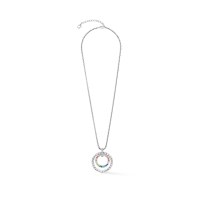 Coeur De Lion Halskette Circle Duo Crystal Gold