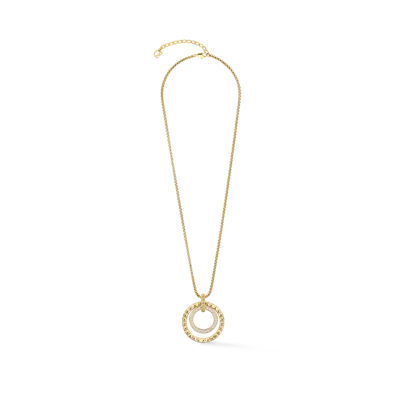 Coeur De Lion Halskette Circle Duo Multicolor Rainbow Gold