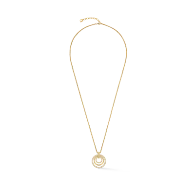 Coeur De Lion Halskette Circle Trio Crystal Gold