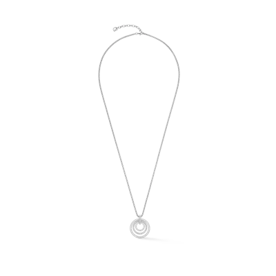 Coeur De Lion Halskette Circle Trio Crystal Silber In White