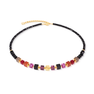 Coeur De Lion Halskette Cube Mix Precious Berry Gold