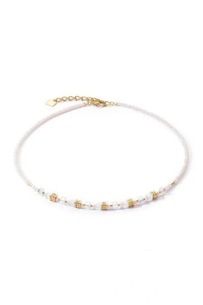Coeur De Lion Mini Cubes Necklace In White