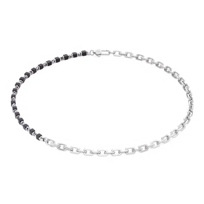 Coeur De Lion Necklace Cubes Fusion Link Chain Black In Metallic