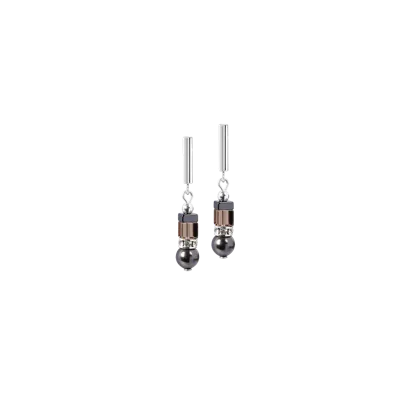 Coeur De Lion Ohrringe Precious Fusion Offset Grau-silber