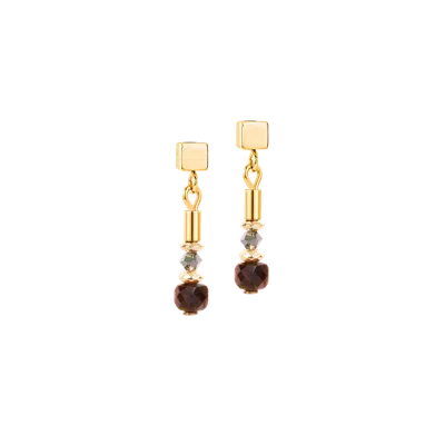 Coeur De Lion Ohrstecker Cube Balance Golden Hazel