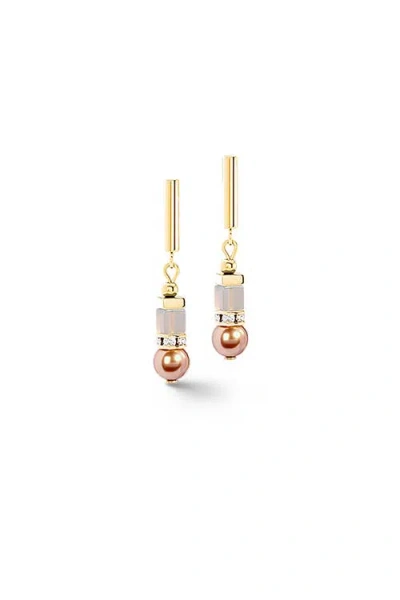 Coeur De Lion Precious Fusion Offset Ohrringe Champagne-blush In Gold