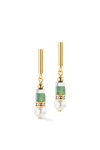 Coeur De Lion Precious Fusion Offset Earrings In Gold