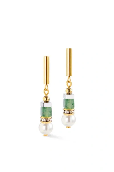 Coeur De Lion Precious Fusion Offset Earrings In Gold