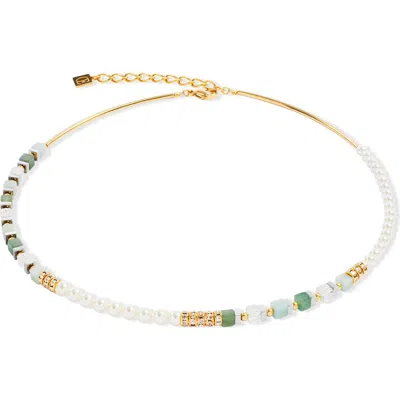 Coeur De Lion Precious Fusion Offset Necklace In Green