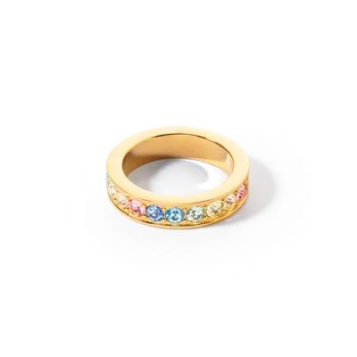 Coeur De Lion Ring Edelstahl & Kristalle Gold Multi Pastell In Neutral