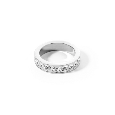 Coeur De Lion Ring Edelstahl & Kristalle Silber Kristall In Gray
