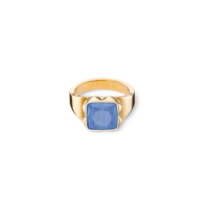 Coeur De Lion Ring Spikes Square Aventurin Gold-blau In Transparent