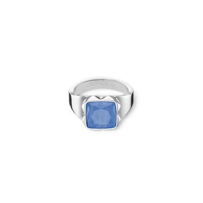 Coeur De Lion Ring Spikes Square Aventurin Silber-blau In Transparent