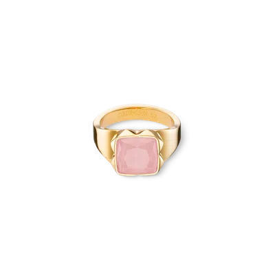 Coeur De Lion Ring Spikes Square Rosenquarz Gold-rosa In Metallic