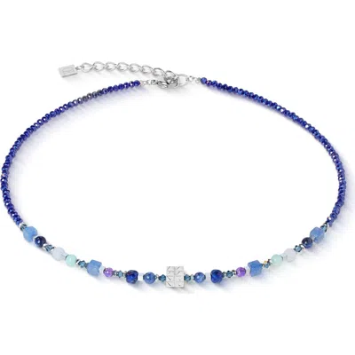 Coeur De Lion Shape Mix Spikes Necklace In Blue