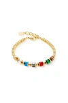 Coeur De Lion Sparkling Cubes Fusion Chain Gold Bracelet In Gold