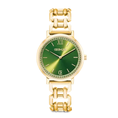 Coeur De Lion Uhr Rund Sparkling Fabulous Green Statement Gold
