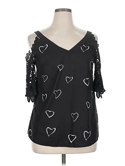 Pre-owned Coeur De Vague 3/4 Sleeve Blouse In Black