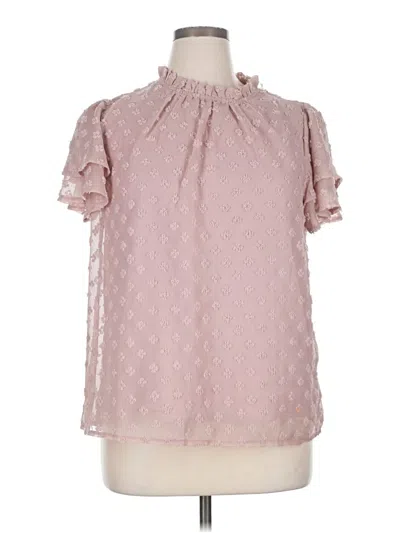 Pre-owned Coeur De Vague Short Sleeve Blouse In Pink