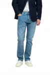 C.o.f. Studio M2 Normal Rise Straight Leg Jeans In Indigo 90's Wash In Multi