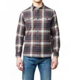 C.o.f. Studio Post Man Heavy Flannel Shirt In Check Light Brown In Multi