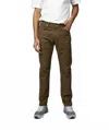 C.o.f. Studio Tapered Moleskin Jeans In Olive In Green