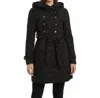Coffeeshop Double Breasted Shawl Collar Coat In Black In Black