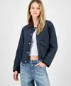 Coffeeshop Juniors' Corduroy-collar Barn Jacket In Blue