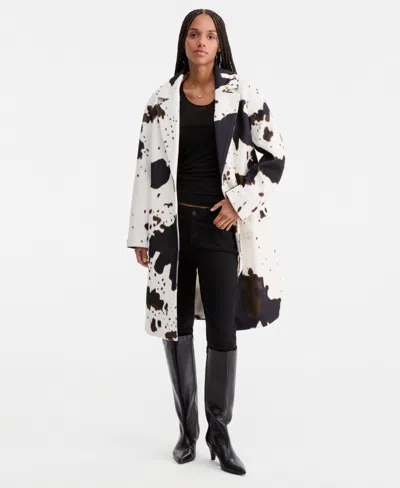 Coffeeshop Juniors' Long Single-breasted Walker Coat In Cow
