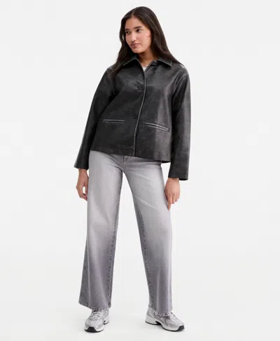 Coffeeshop Women's Faux-leather Bomber Jacket In Black