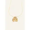 Cog Leaf Pendant In Gold