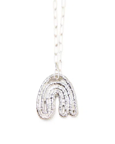 Cog Leaf Pendant In Metallic