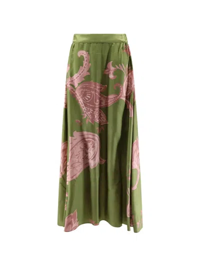 Co.go Arabesque-print Silk Skirt In Multi