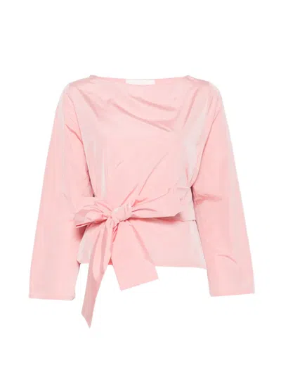 Co.go Belted Boat-neck Top In Multi