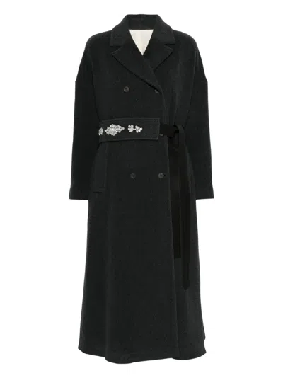 Co.go Belted Coat In Gray