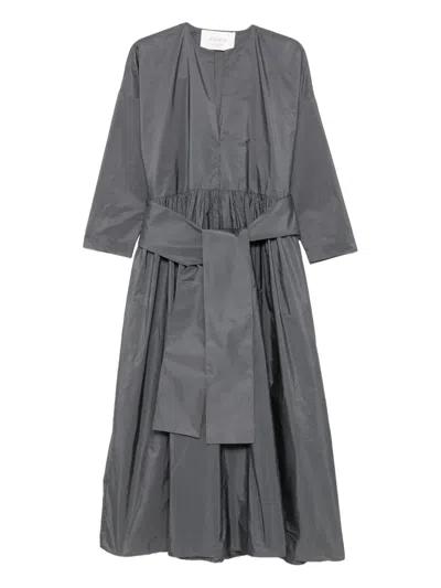 Co.go Belted Gathered Dress In Gray