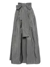Co.go Bow-detail Pleated Skirt In Gray