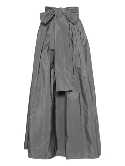 Co.go Bow-detail Skirt In Gray
