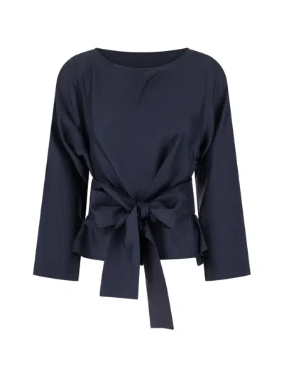 Co.go Bow-detail Peplum Top In Animal Print