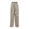 Co.go Cogo Check Patterned Wool Pants With Sequins In Nude