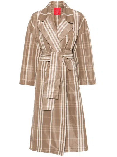 Co.go Checked Coat In Neutrals