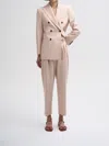 Co.go Double-breasted Blazer In Neutral