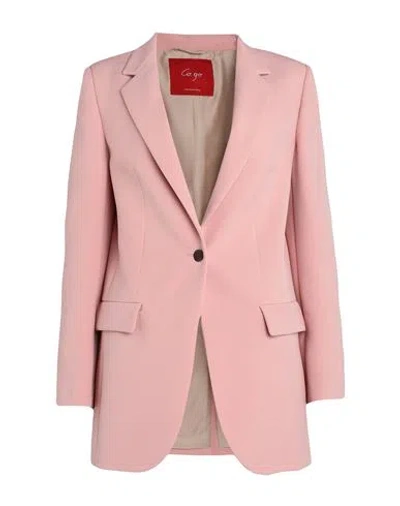 Co.go Co. Go Woman Blazer Pink Size 6 Recycled Polyester, Elastane, Silk
