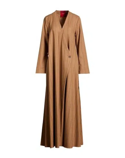 Co.go Co. Go Woman Maxi Dress Camel Size 6 Virgin Wool, Elastane In Brown