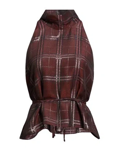 Co.go Co. Go Woman Top Chocolate Brown Size 6 Acetate, Viscose, Metallic Polyester