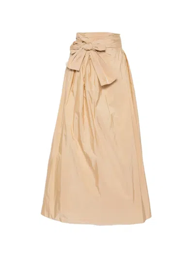 Co.go High-waisted Wrap-tie Maxi Skirt In Brown