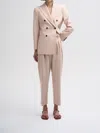 Co.go Double-breasted Blazer In Neutral